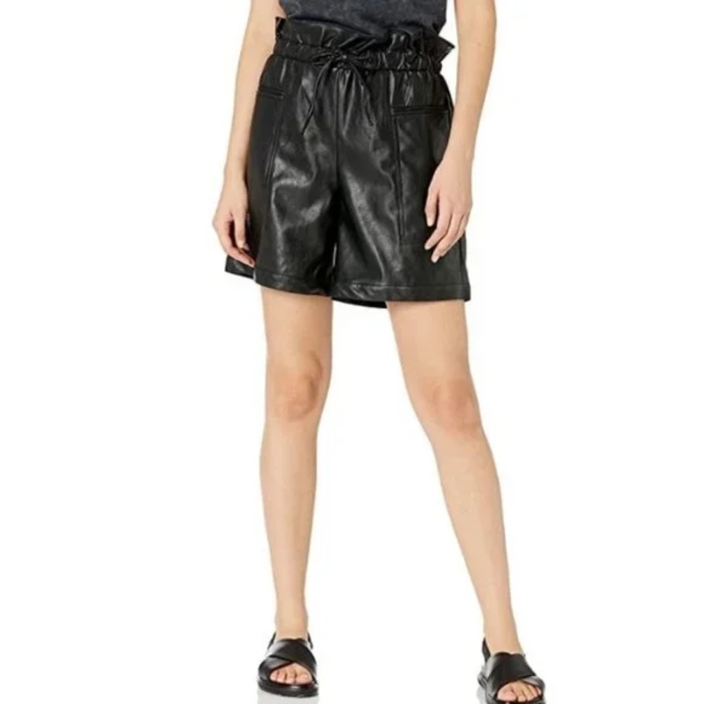 Kendall + Kylie Vegan Leather Paper Bag Shorts
